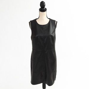Faux leather dress black sheath dress Chico’s Black Label 1